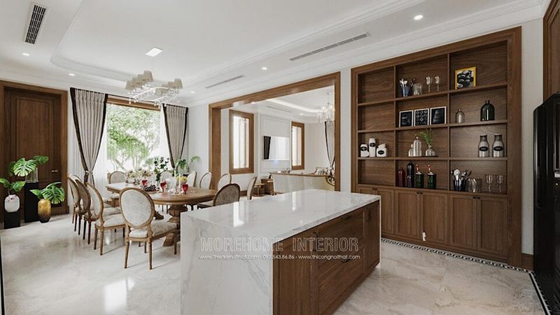 Biến không gian nội thất phòng bếp đẹp hơn với mẫu đá ốp bàn bếp nhân tạo tạo màu trắng vân mây nhập khẩu