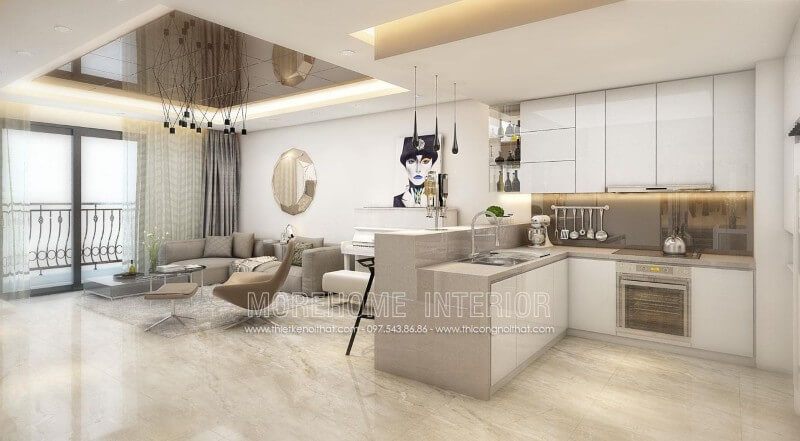 Trong không gian mở của căn nhà, cần bố trí phòng bếp sao cho sạch sẽ, ngăn nắp. Kính ốp bếp là món đồ không thể thiếu mà bạn cần sử dụng.