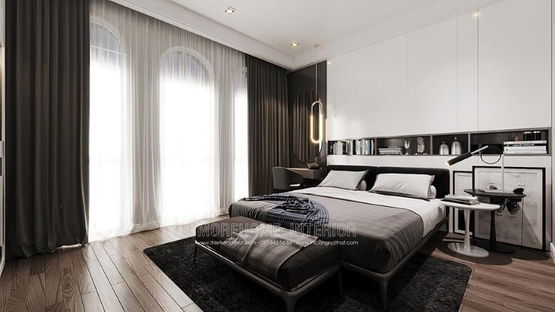Nhà thiết kế đã được yêu cầu tạo ra một thiết kế nội thất đẹp cho phòng ngủ của biệt thự Louis city tại Hà Nội.
